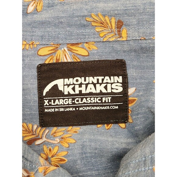 Mountain Khakis Freemont Shirt Men's XL Blue S/S Button Up Floral Organic Cotton - Picture 4 of 9